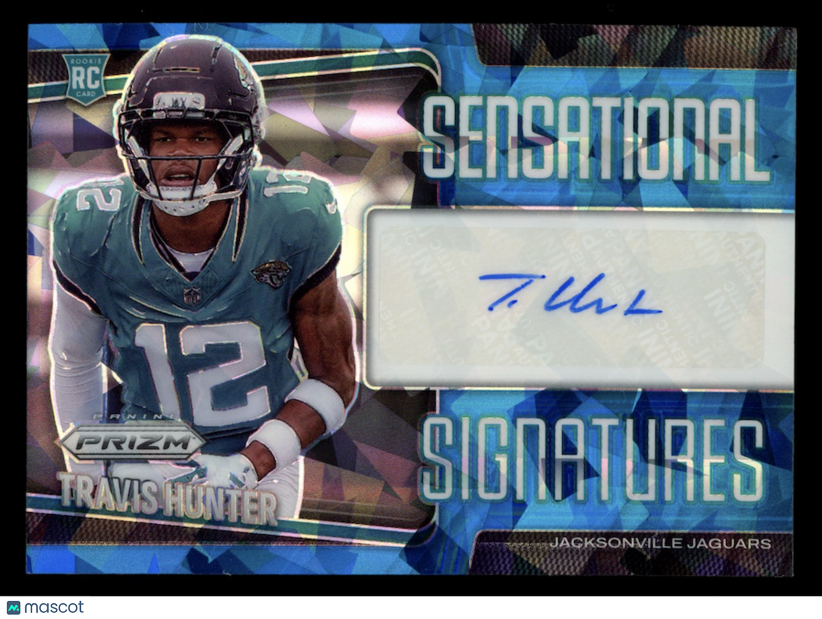 TRAVIS HUNTER 2025 Panini Prizm Rookie Sensational Signatures Blue Ice Auto /99