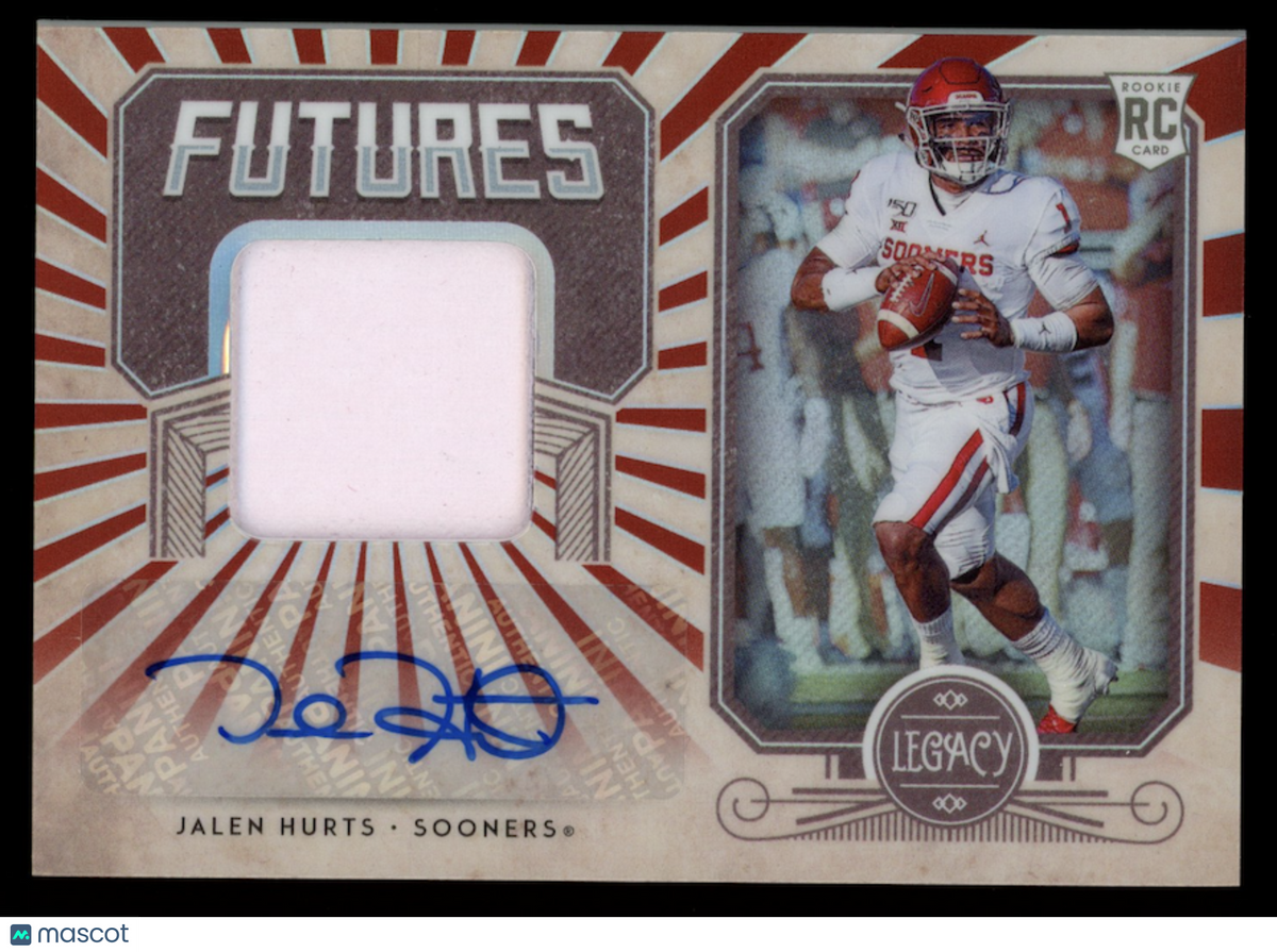 JALEN HURTS 2020 Panini Legacy Futures Rookie Patch Auto /75 #FP-JH1 Eagles