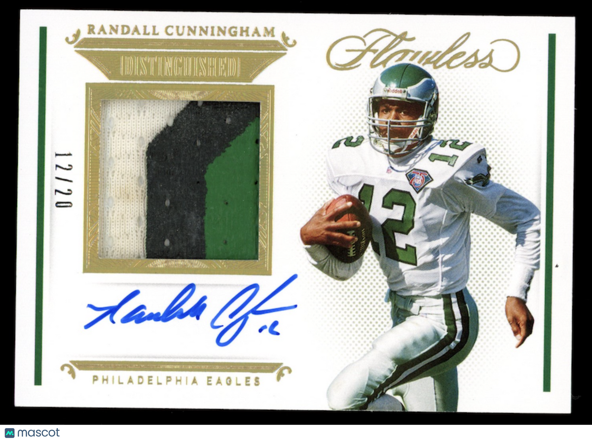 RANDALL CUNNINGHAM 2021 Panini Flawless Distinguished Patch Auto Gold /20 Eagles