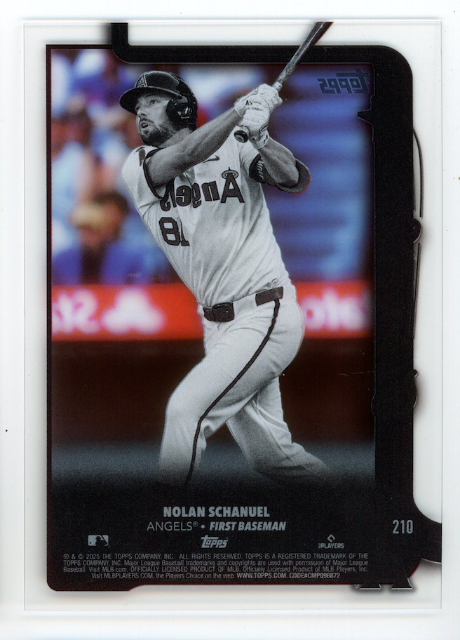 NOLAN SCHANUEL 2025 Topps Series 1 Future Stars Clear Acetate /10 #210 Angels