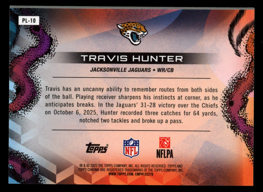 TRAVIS HUNTER 2025 Topps Cosmic Chrome RC Planetarium Black Eclipse /10 #PL-10