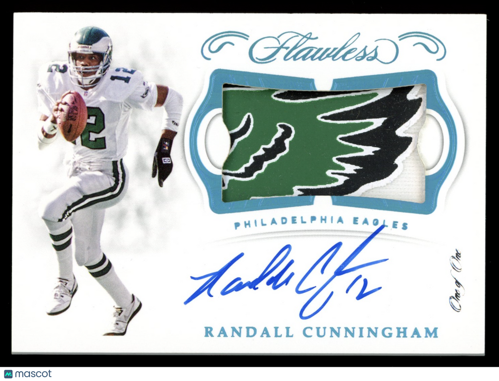 RANDALL CUNNINGHAM 2018 Panini Flawless Logo Patch Auto Platinum 1/1 #PA-RC