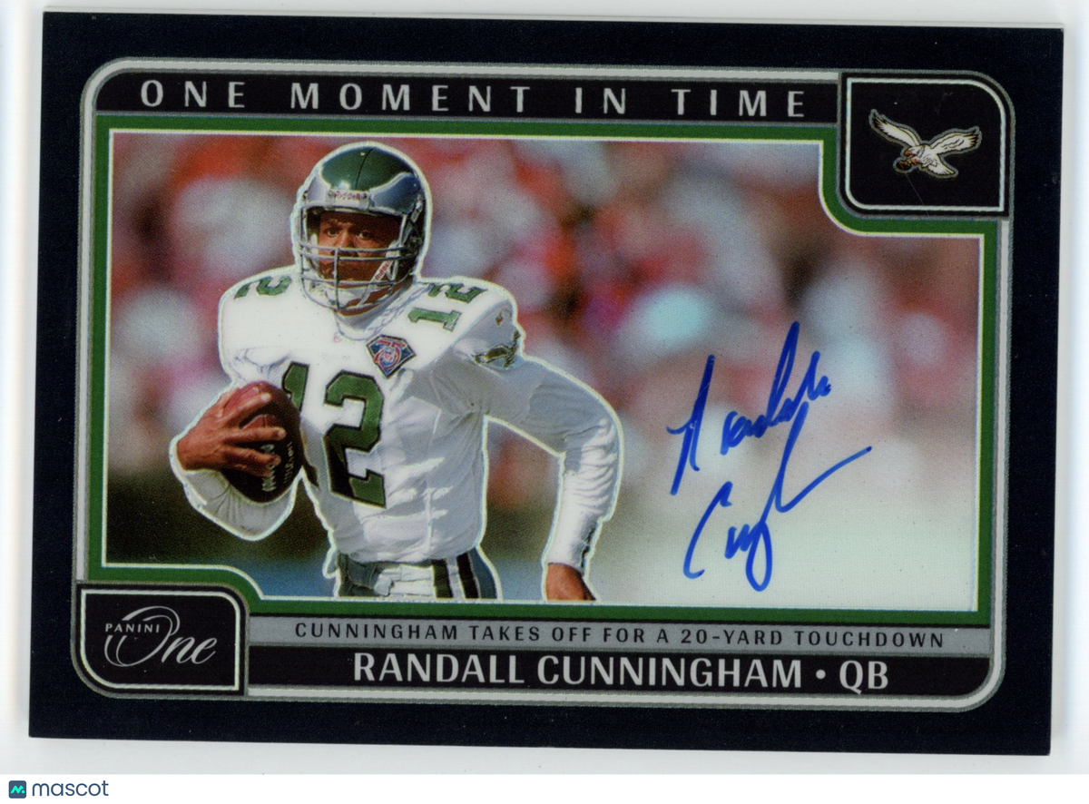 RANDALL CUNNINGHAM 2024 Panini One Moment In Time Auto Black Prizm 1/1 #389