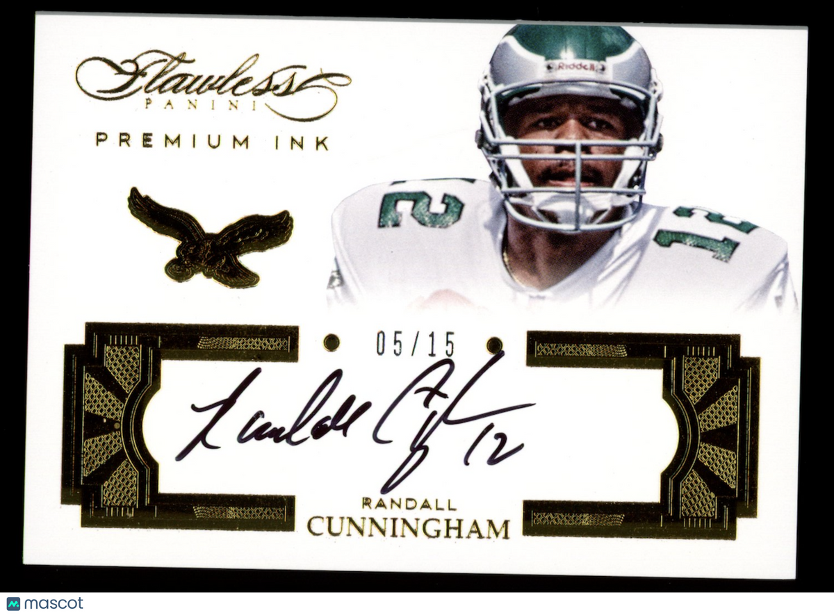 RANDALL CUNNINGHAM 2016 Panini Flawless Premium Ink Auto Gold /15 #PIRC Eagles