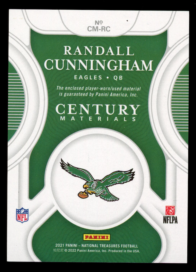 RANDALL CUNNINGHAM 2022 National Treasures Century Materials Patch Silver /25
