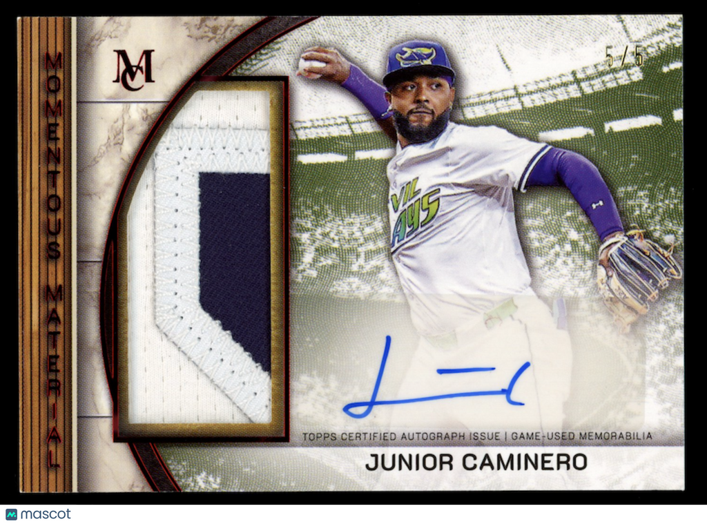 JUNIOR CAMINERO 2025 Topps Museum Collection Momentous Patch Auto Ruby /5