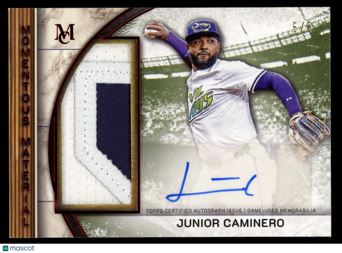 JUNIOR CAMINERO 2025 Topps Museum Collection Momentous Patch Auto Ruby /5