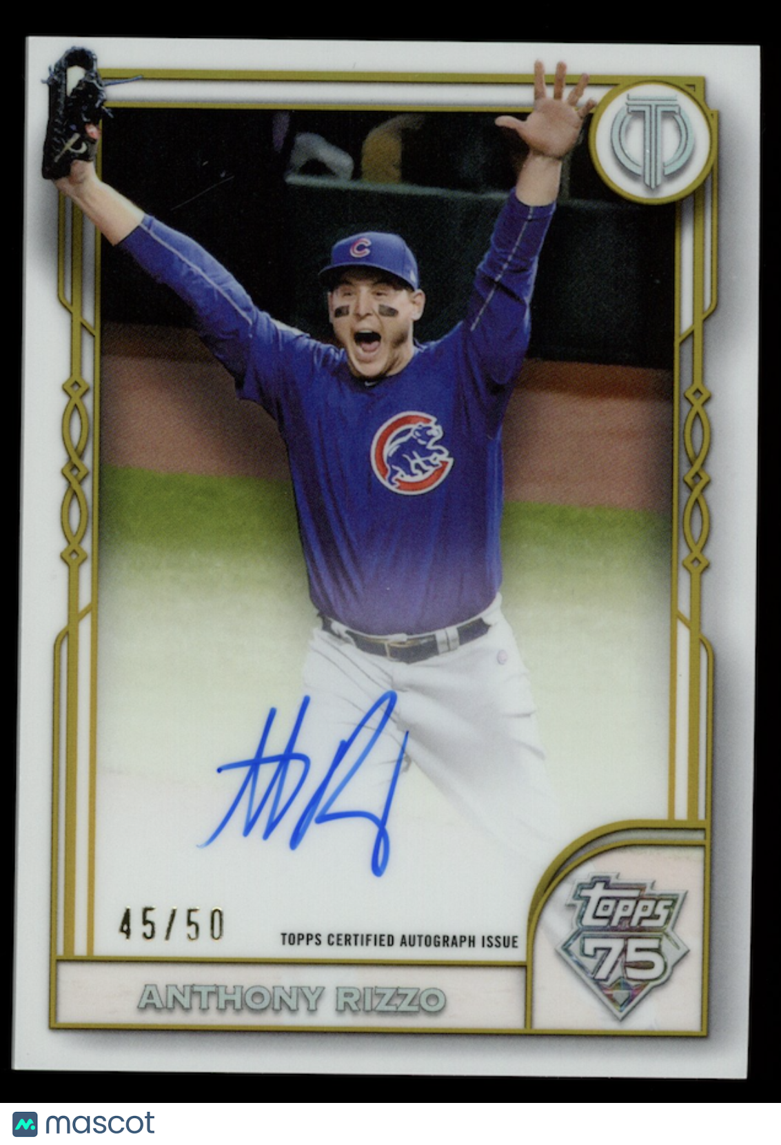 ANTHONY RIZZO 2026 Topps Tribute to Topps Auto Gold /50 #TRT-AR Cubs