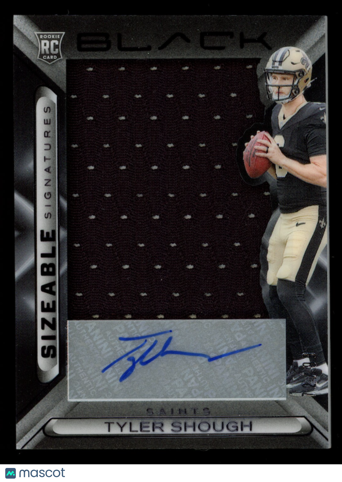 TYLER SHOUGH 2025 Panini Black Sizeable Signatures Rookie Patch Auto /99 #SSRTSH