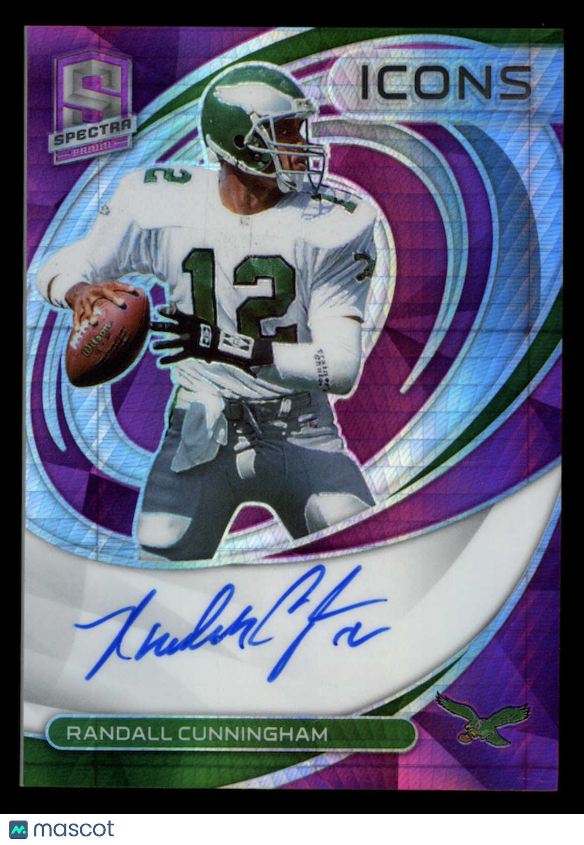RANDALL CUNNINGHAM 2022 Panini Spectra Icons Auto Pink Hyper /15 #ICN-RCU