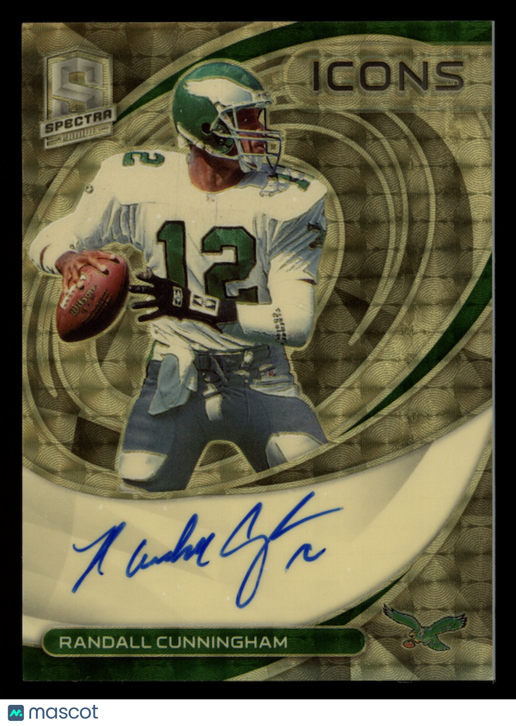 RANDALL CUNNINGHAM 2022 Panini Spectra Icons Auto Gold Vinyl 1/1 #ICN-RCU Eagles