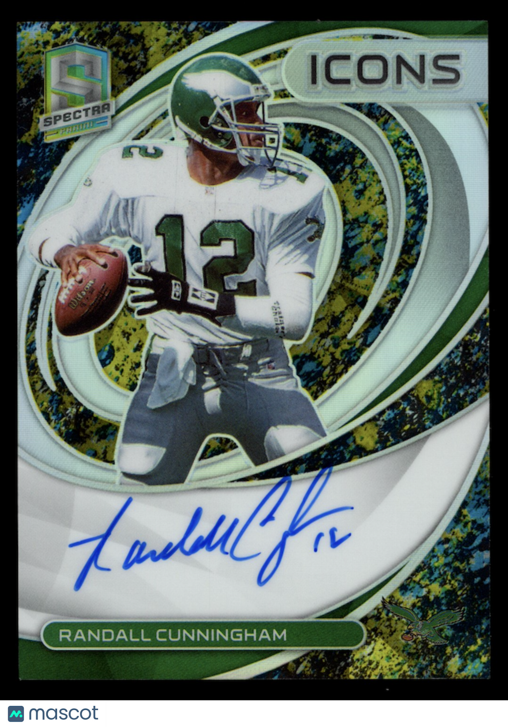 RANDALL CUNNINGHAM 2022 Panini Spectra Icons Auto Neon Splatter /8 #ICN-RCU