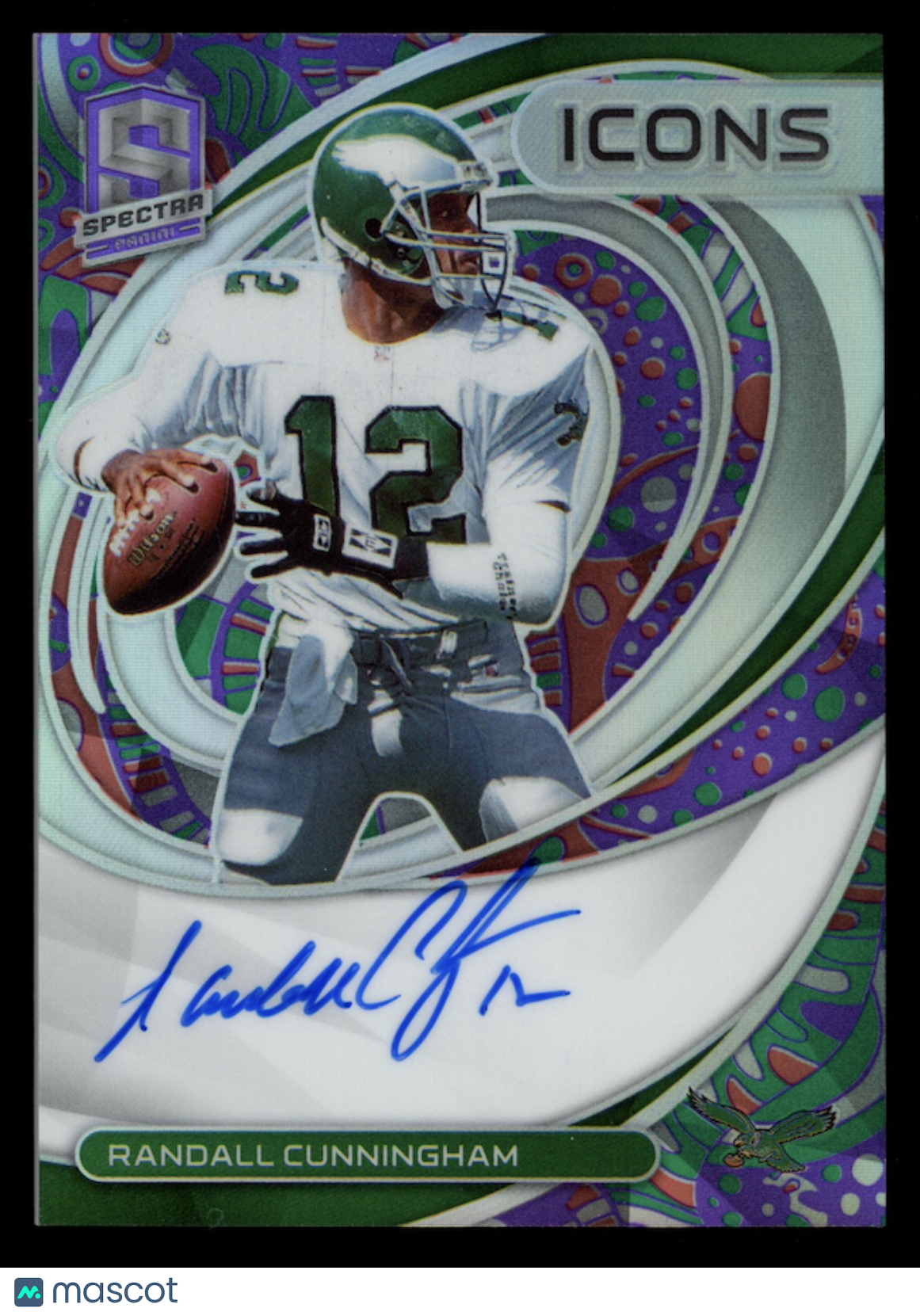 RANDALL CUNNINGHAM 2022 Panini Spectra Icons Auto Psychedelic /5 #ICN-RCU Eagles