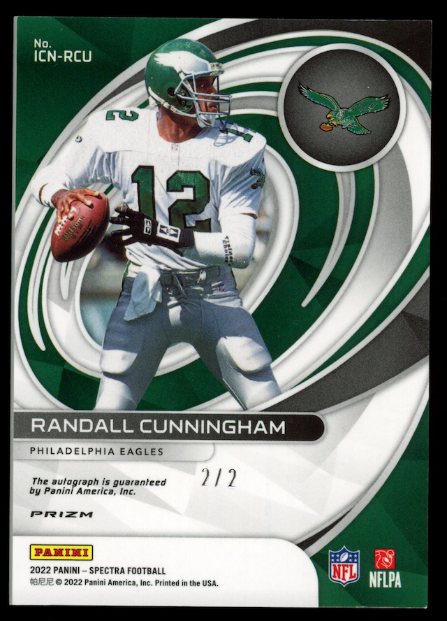 RANDALL CUNNINGHAM 2022 Panini Spectra Icons Auto Nebula Prizm /2 #ICNRCU Eagles