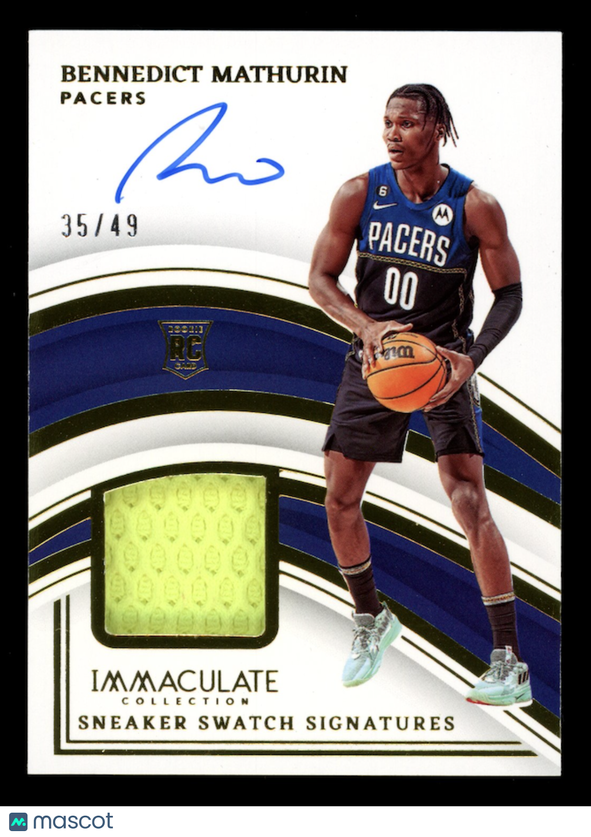 BENNEDICT MATHURIN 2022-23 Panini Immaculate Sneaker Swatch RC Auto /49 #SNS-BMA