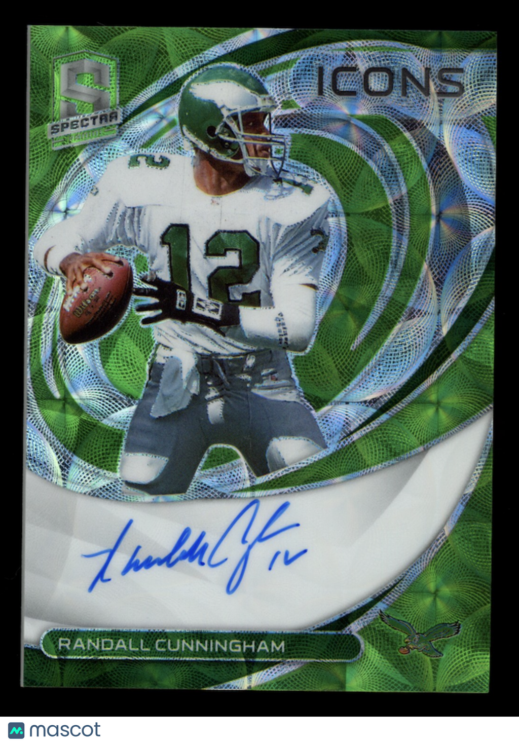 RANDALL CUNNINGHAM 2022 Panini Spectra Icons Auto Green Scope /35 #ICN-RCU