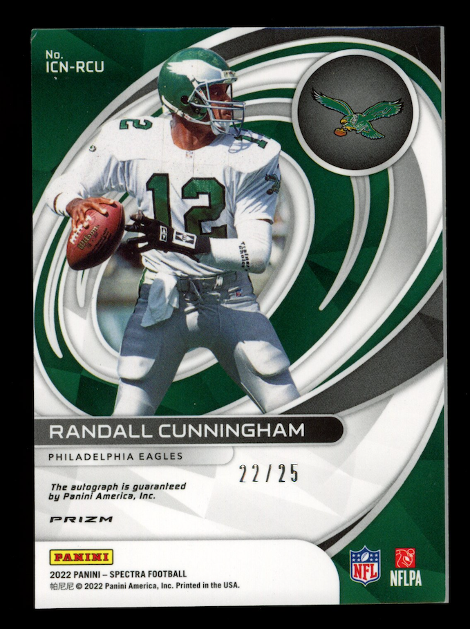 RANDALL CUNNINGHAM 2022 Panini Spectra Icons Auto Meta Prizm /25 #ICN-RCU
