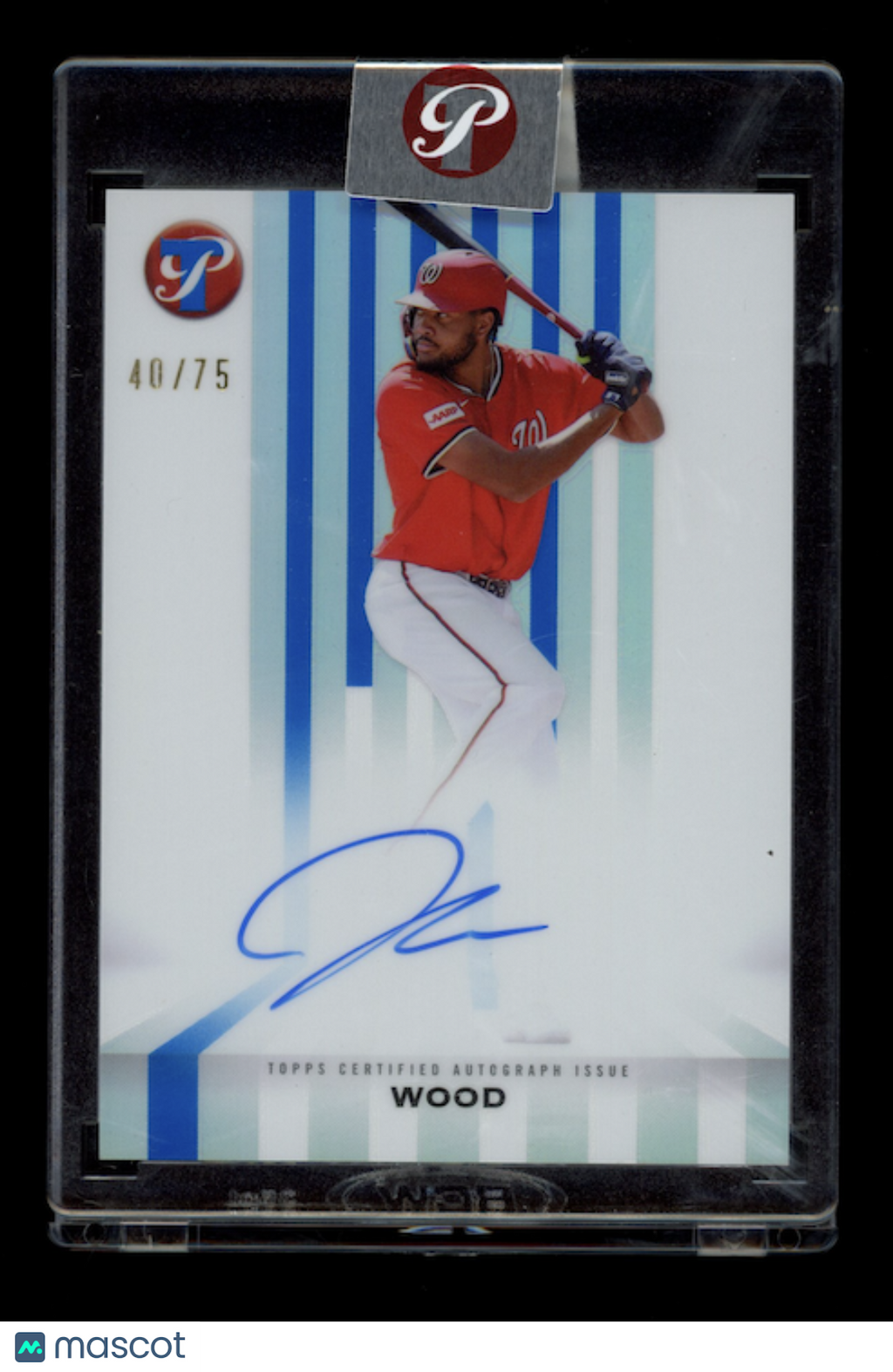 JAMES WOOD 2026 Topps Pristine Spotless Signatures Auto Blue Refractor /75 #SSJW