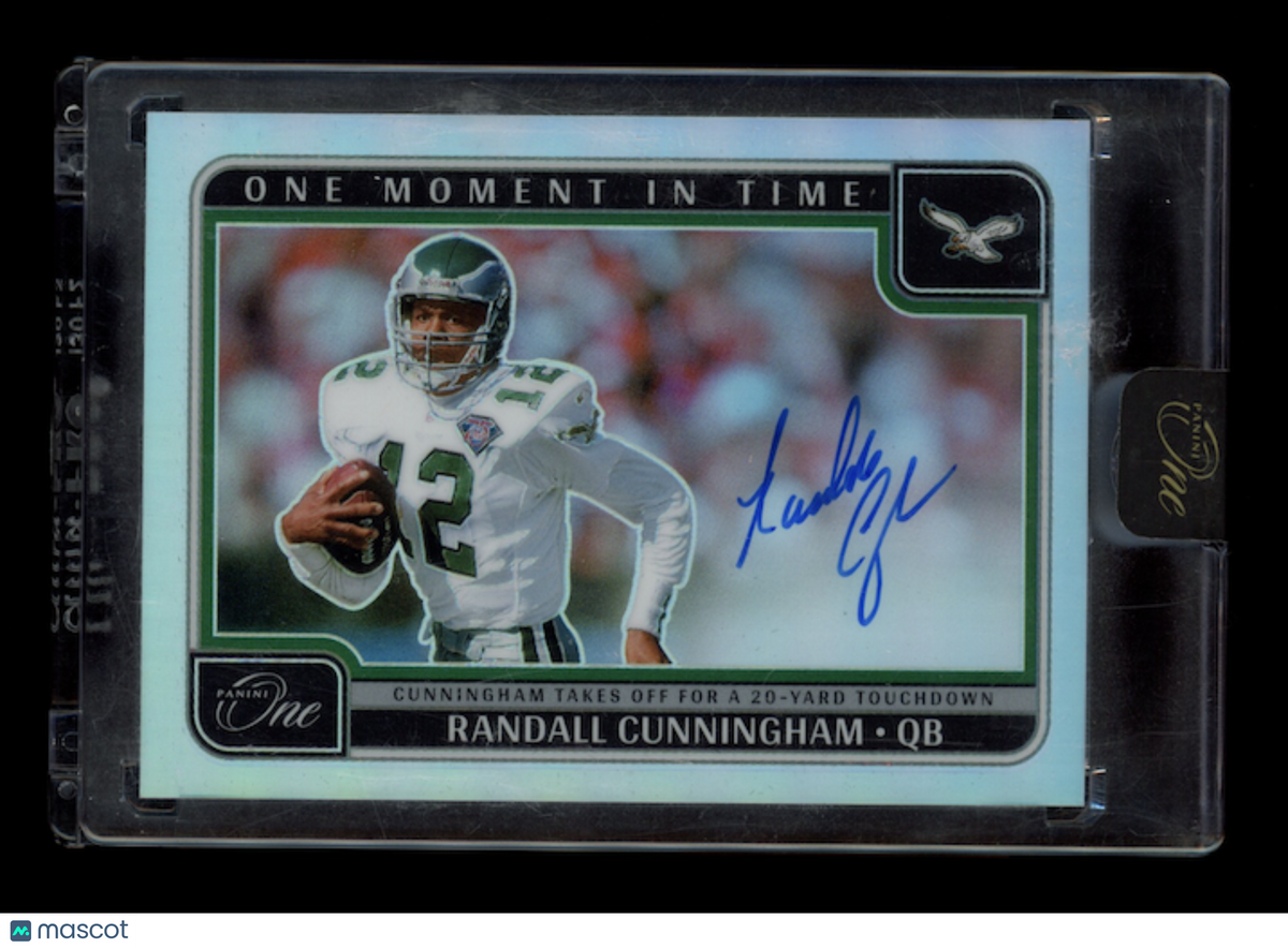 RANDALL CUNNINGHAM 2024 Panini One Moment In Time Auto Silver Prizm /99 #389