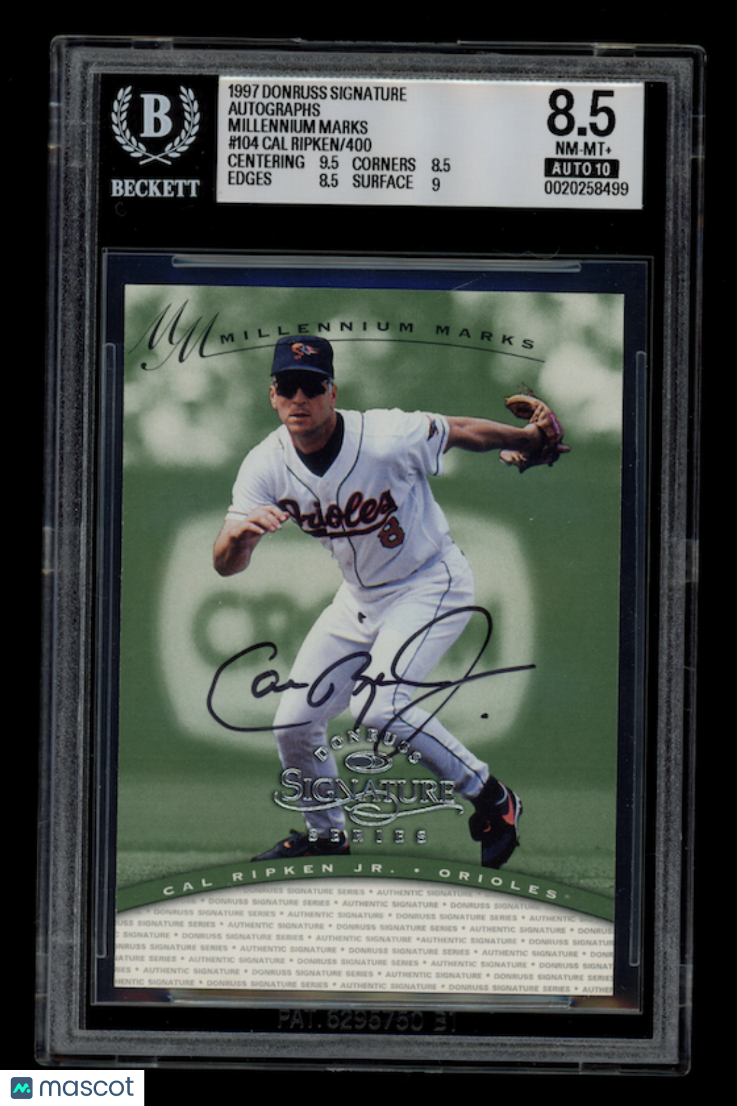 CAL RIPKEN JR. 1997 Donruss Signature Series Millennium Marks Auto #104 BGS 8.5