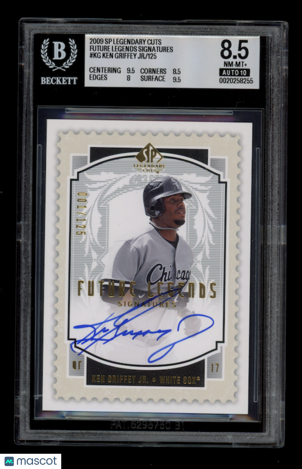 KEN GRIFFEY JR. 2009 SP Legendary Cuts Future Legends Auto /125 #FL-KG BGS 8.5