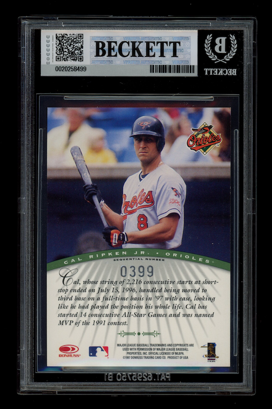 CAL RIPKEN JR. 1997 Donruss Signature Series Millennium Marks Auto #104 BGS 8.5