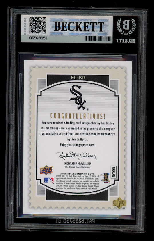 KEN GRIFFEY JR. 2009 SP Legendary Cuts Future Legends Auto /125 #FL-KG BGS 8.5