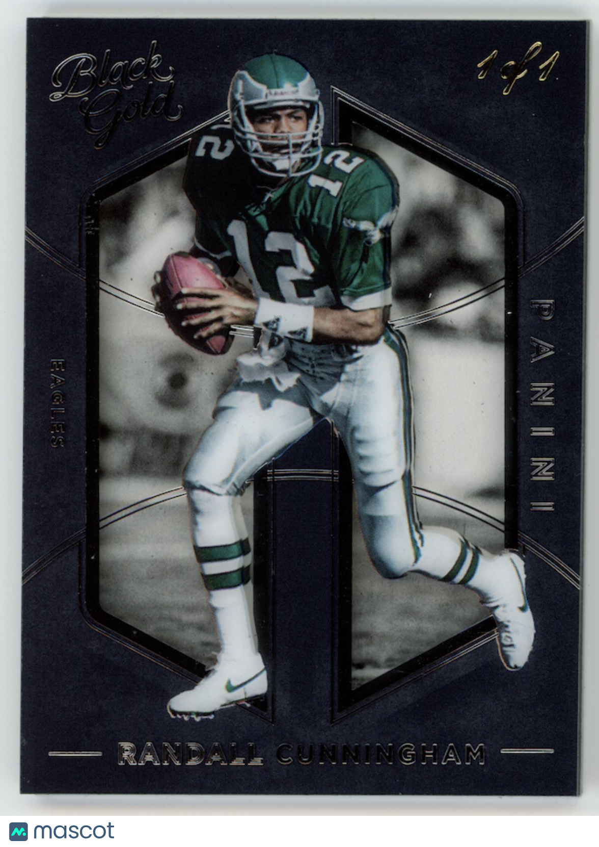 RANDALL CUNNINGHAM 2016 Panini Black Gold Printing Plate Black 1/1 Eagles