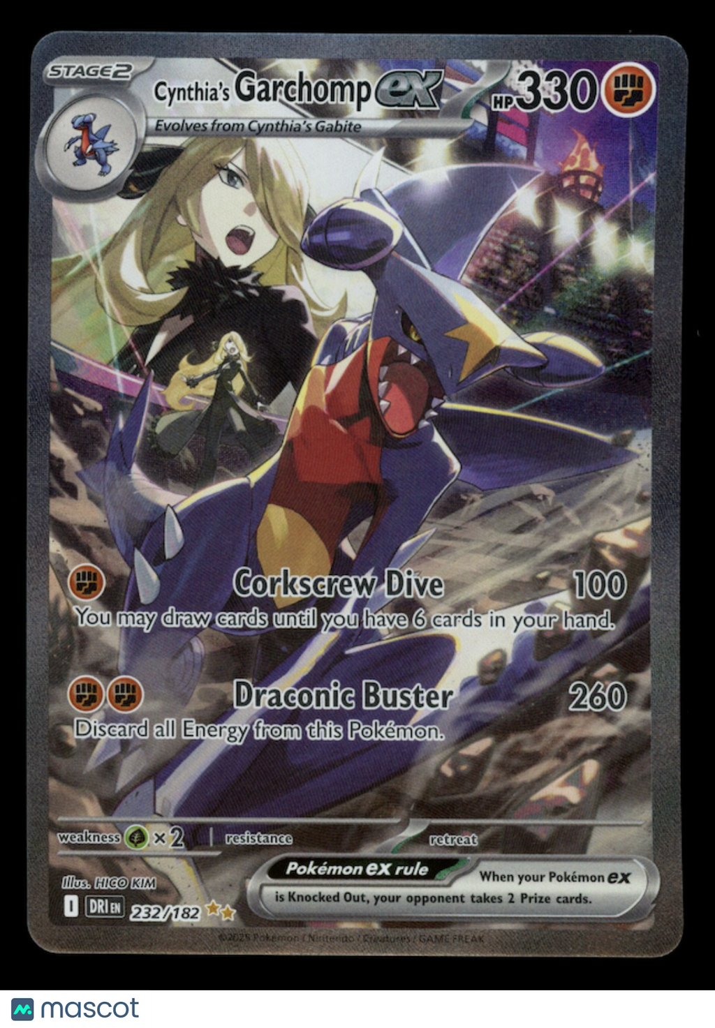 CYNTHIA'S GARCHOMP EX Pokemon Destined Rivals Special Illustration Rare #232/182