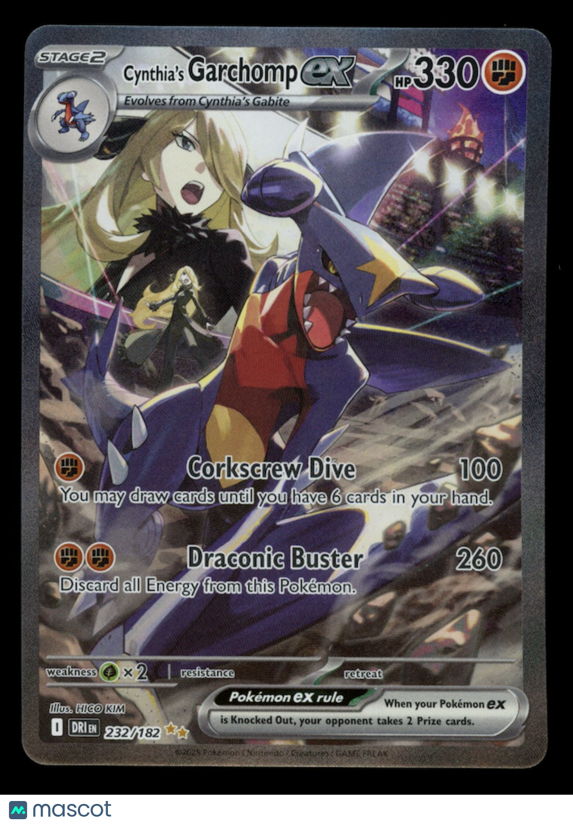 CYNTHIA'S GARCHOMP EX Pokemon Destined Rivals Special Illustration Rare #232/182