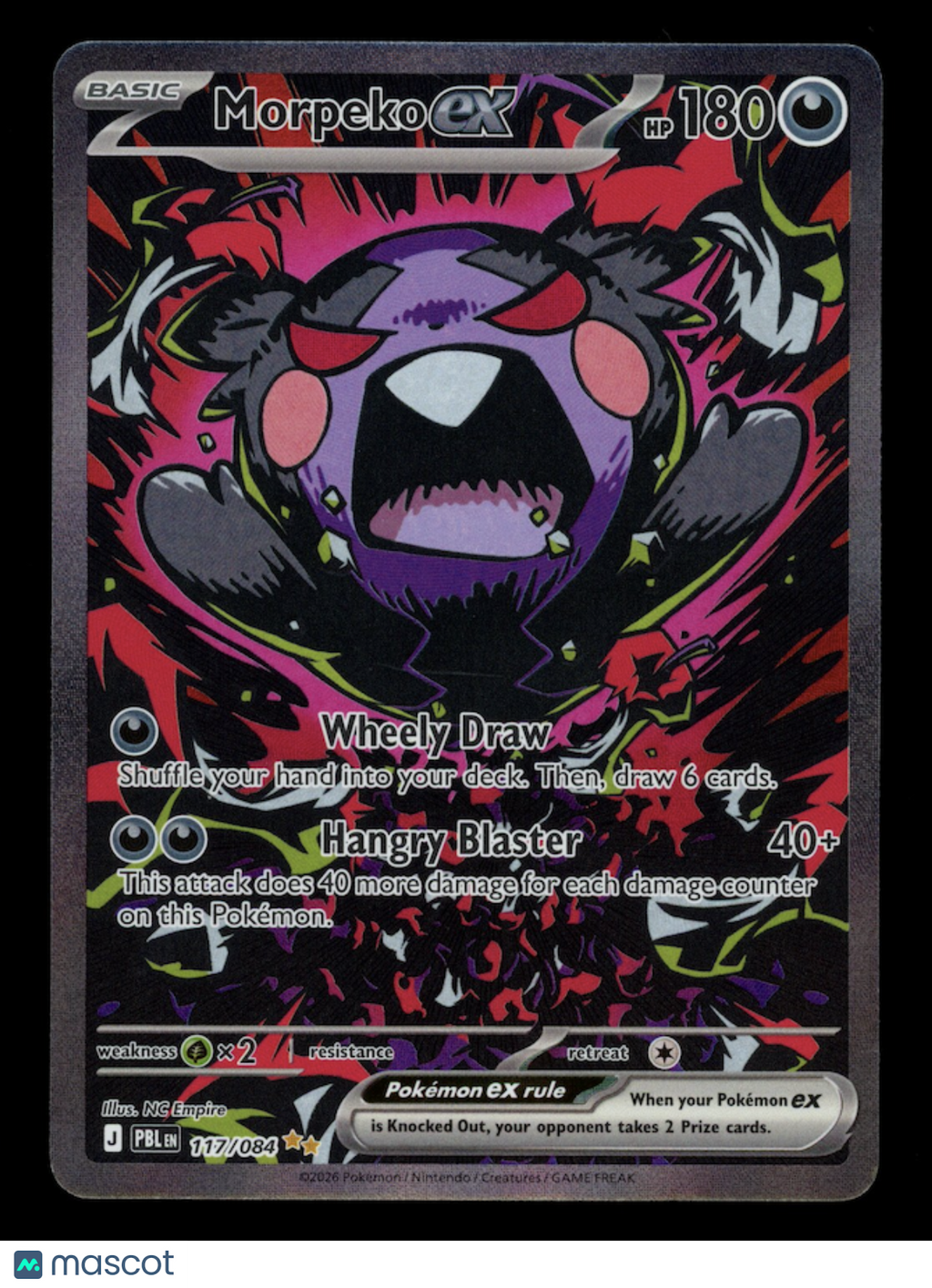 MORPEKO EX 2026 Pokemon Pitch Black Special Illustration Rare #117/084
