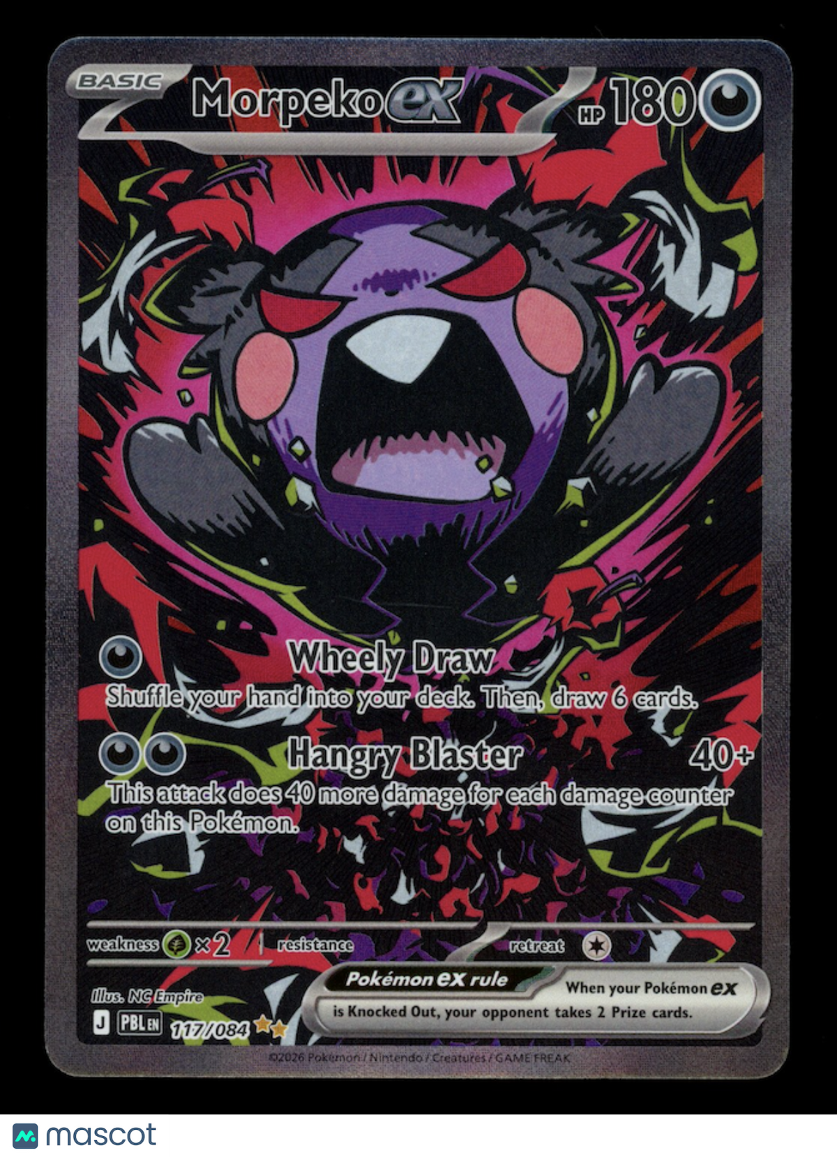 MORPEKO EX 2026 Pokemon Pitch Black Special Illustration Rare #117/084