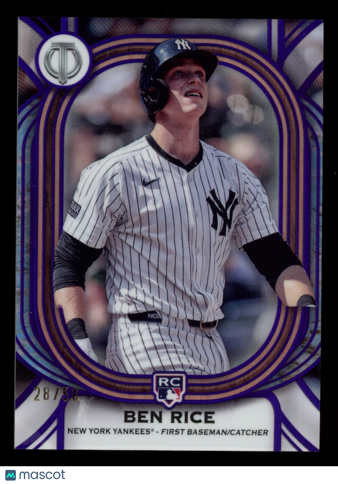 BEN RICE 2025 Topps Tribute Rookie Purple Parallel /50 #97 Yankees