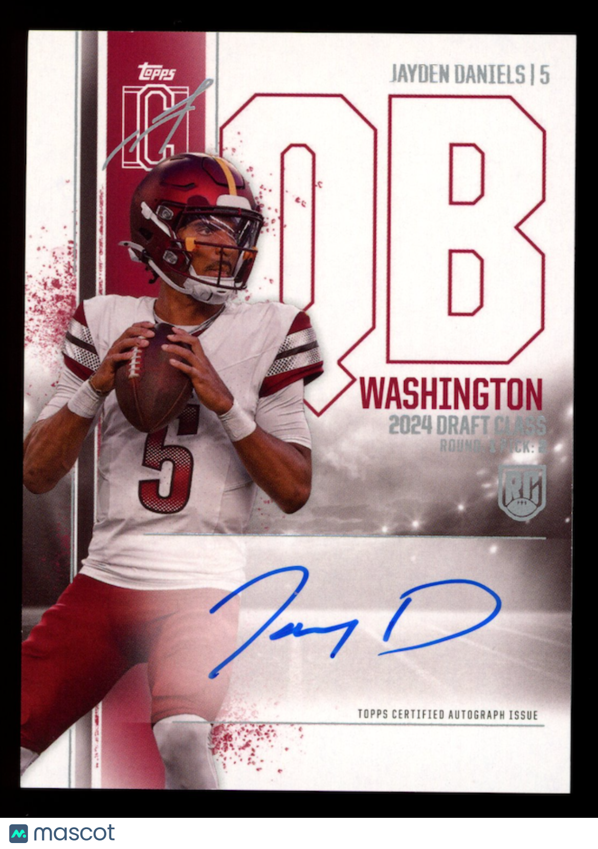 JAYDEN DANIELS 2024 Topps Signature Class Rookie Auto #RCA-JD Commanders