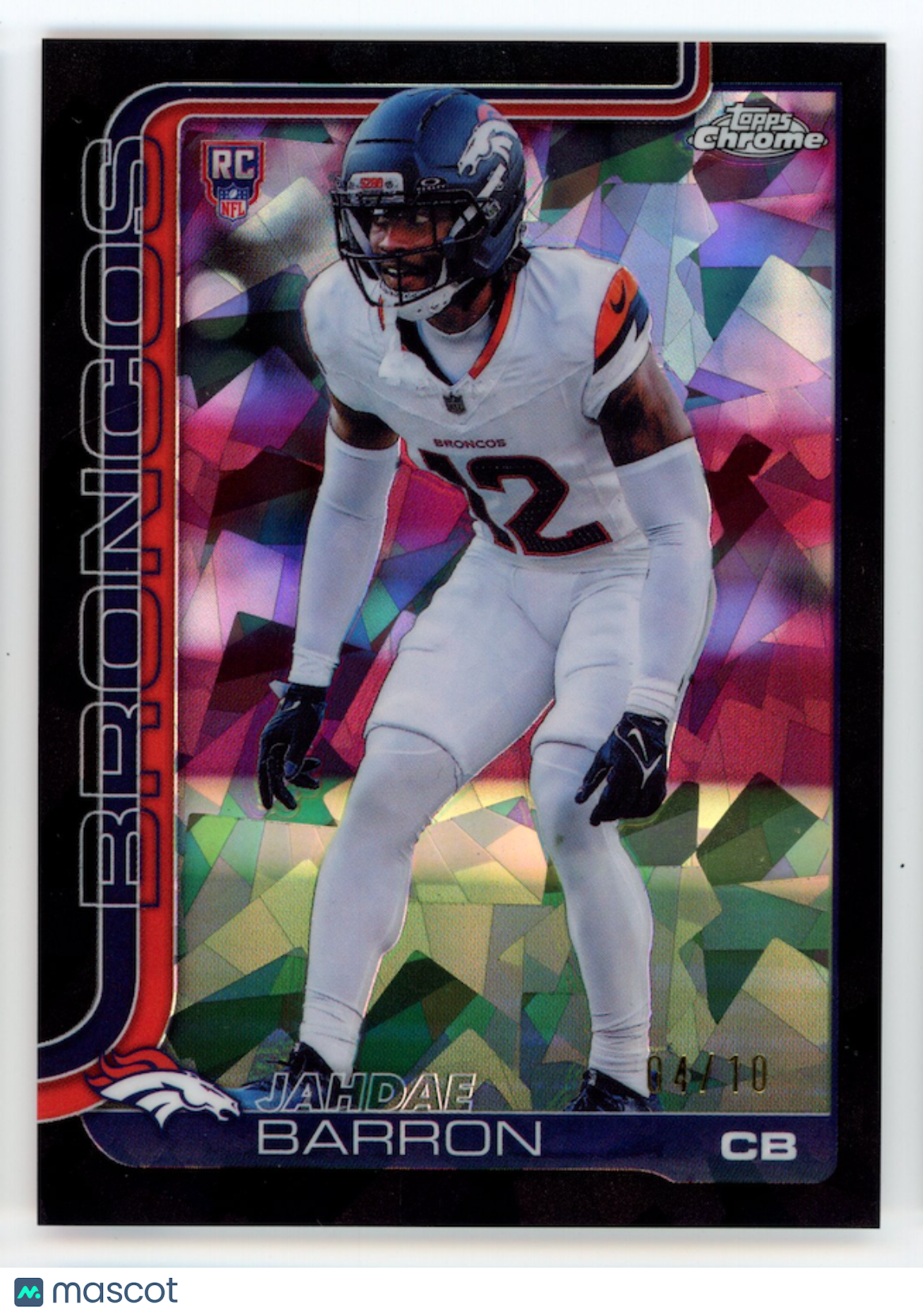 JAHDAE BARRON 2025 Topps Chrome Sapphire Rookie Black Refractor /10 #359 Broncos