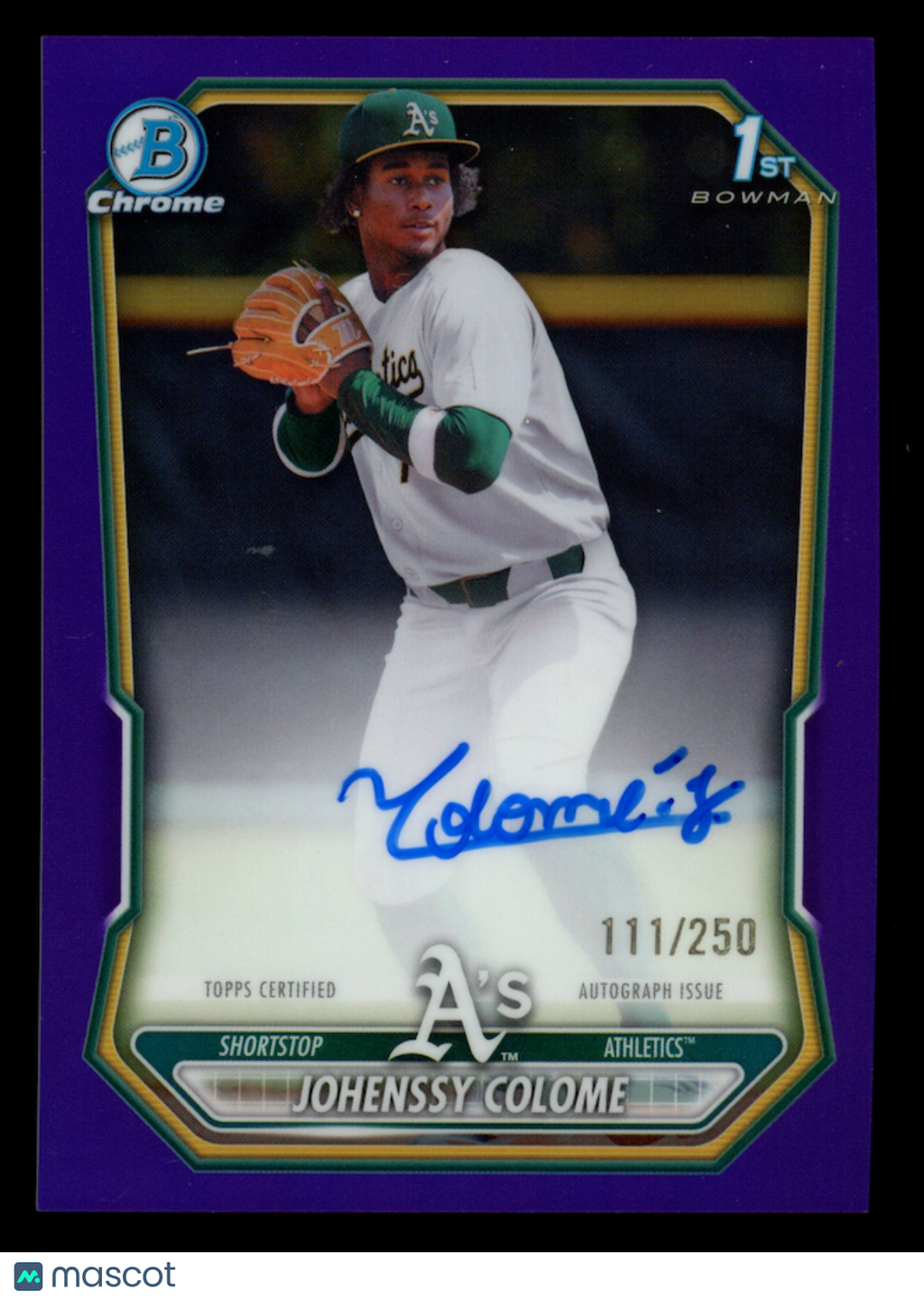 JOHENSSY COLOME 2026 Bowman Chrome Prospect Auto Purple Refractor /250 #CPA-JC