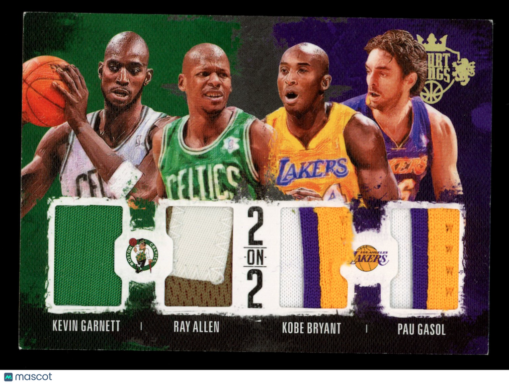 KOBE BRYANT GASOL GARNETT ALLEN 2014 Panini Court Kings Quad Patch /25 #Q-BO-LA