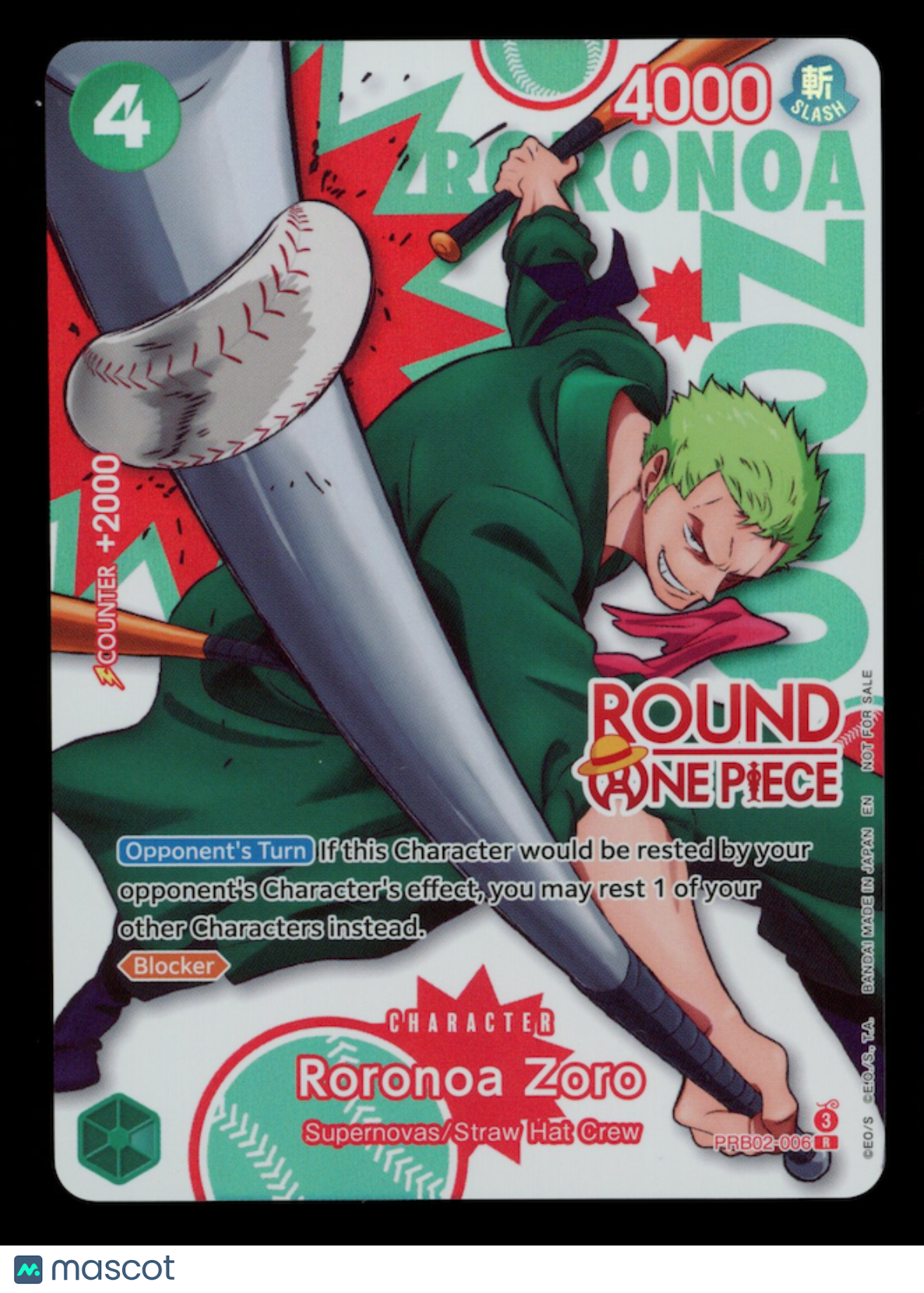 RORONOA ZORO 2026 One Piece Round 1 Promo #PRB02-006