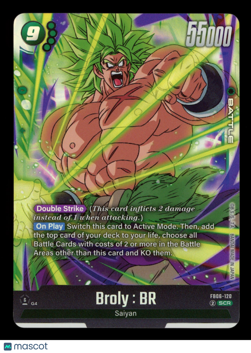 BROLY : BR 2026 Dragon Ball Super Fusion World Rivals Clash #FB06-120 SCR