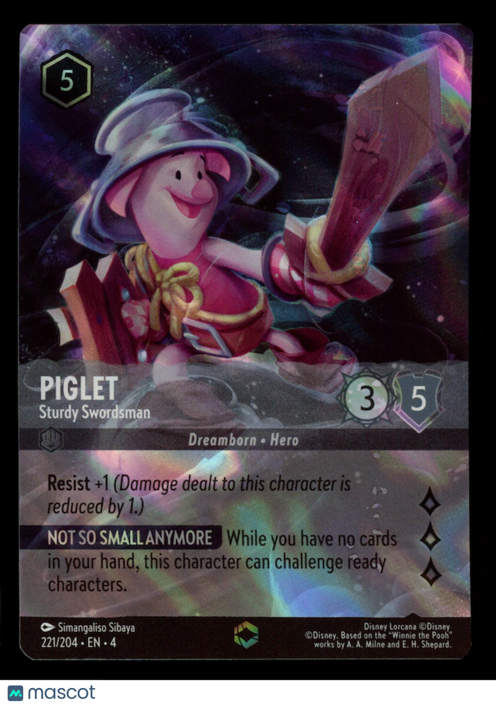 PIGLET STURDY SWORDSMAN Disney Lorcana Ursula's Return Enchanted #221/204