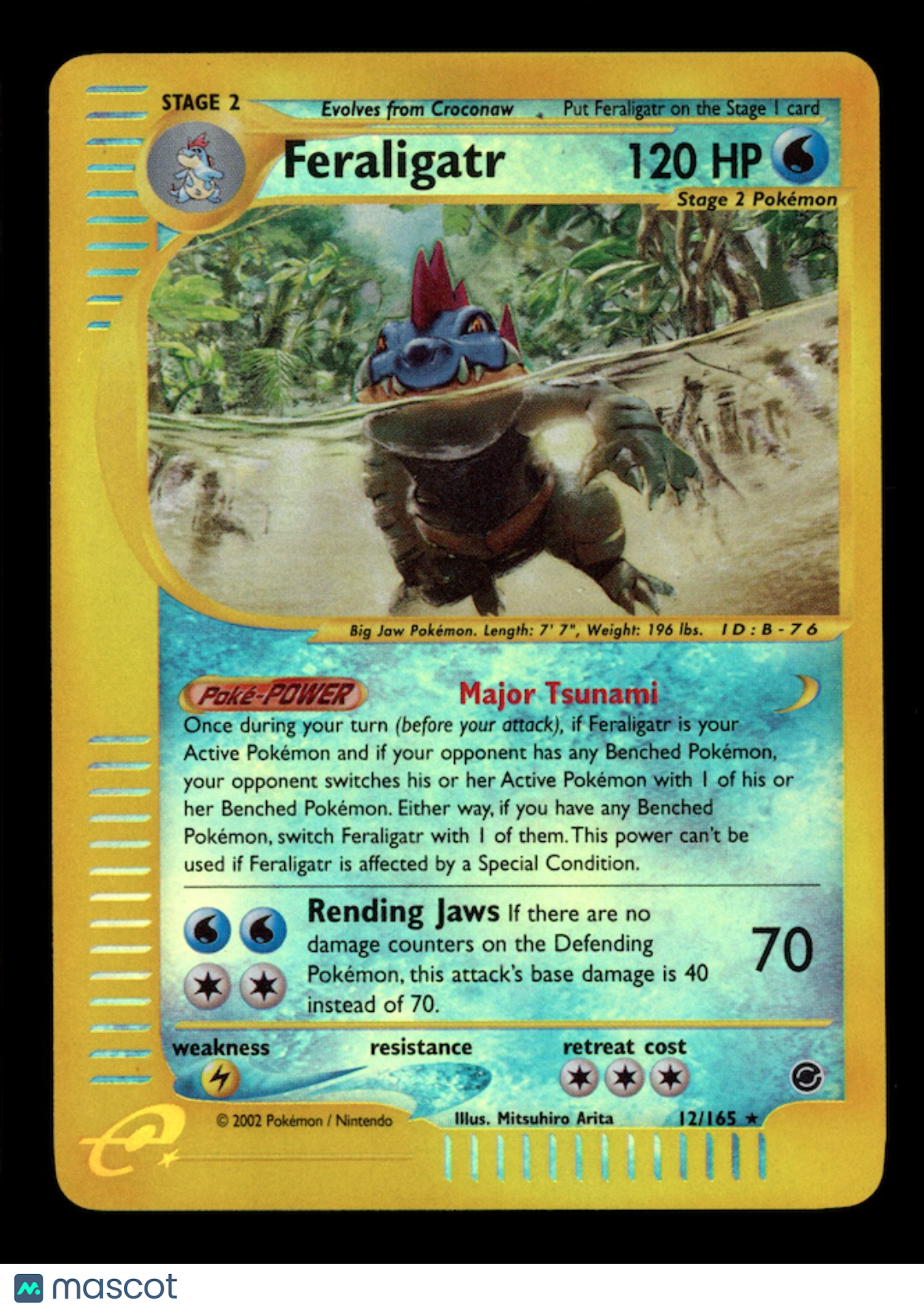 FERALIGATR 2002 Pokemon Expedition Base Set Holo Rare #12/165