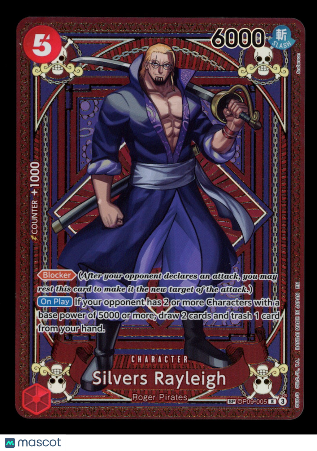 SILVERS RAYLEIGH One Piece OP-11 A Fist of Divine Speed SP #OP09-005 Rare