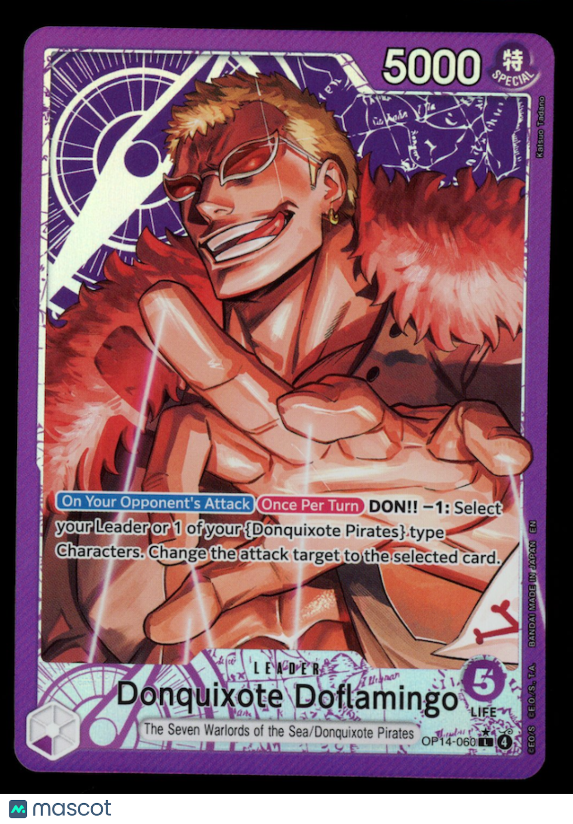 DONQUIXOTE DOFLAMINGO One Piece The Azure Sea's Seven Alt Art Leader #OP14-060