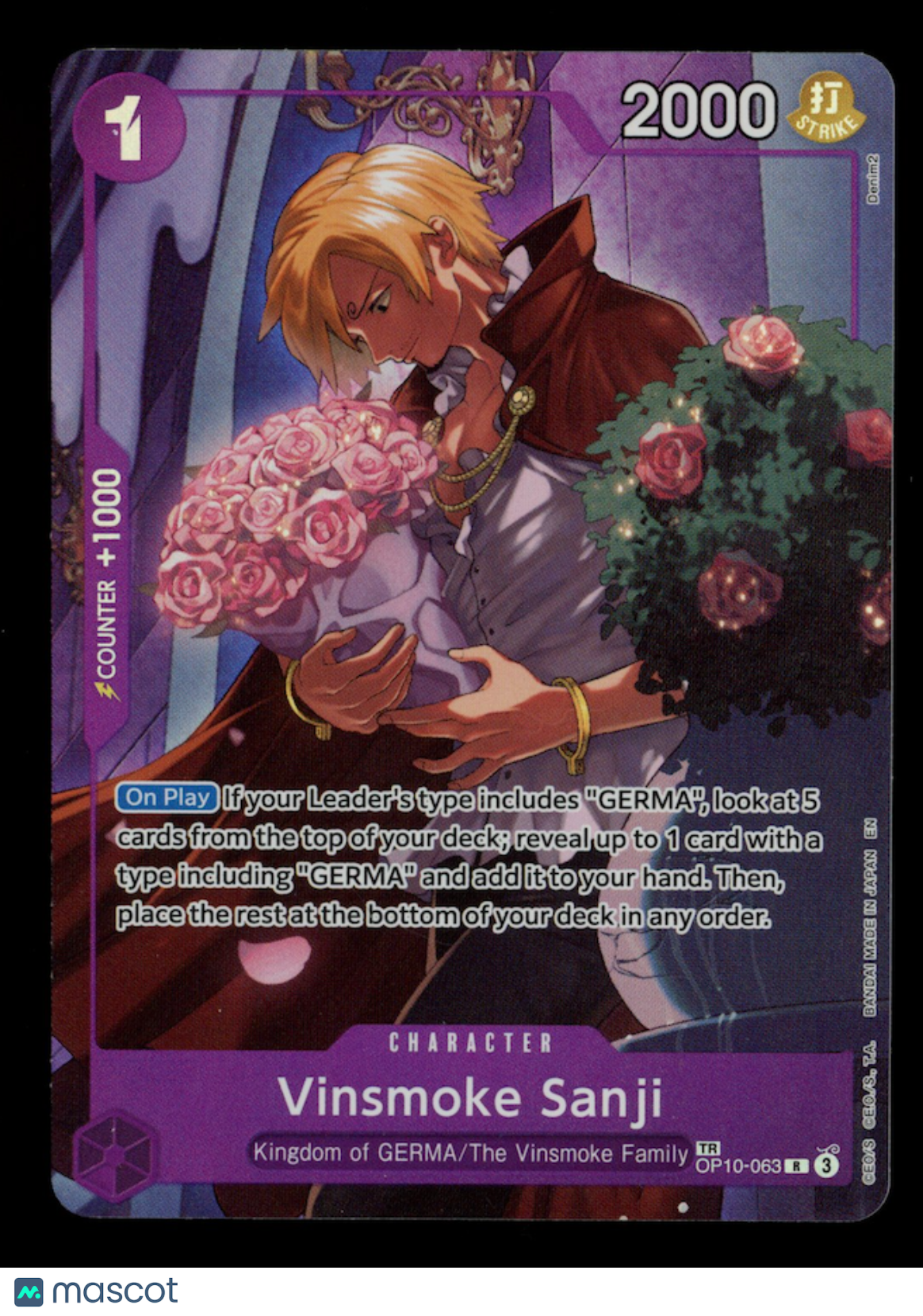 VINSMOKE SANJI One Piece Legacy of the Master TR OP-12 #OP10-063 Treasure Rare