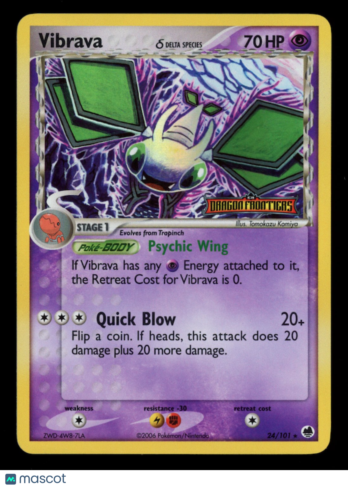 VIBRAVA 2009 Pokemon EX Dragon Frontiers Reverse Holo Rare #24/101