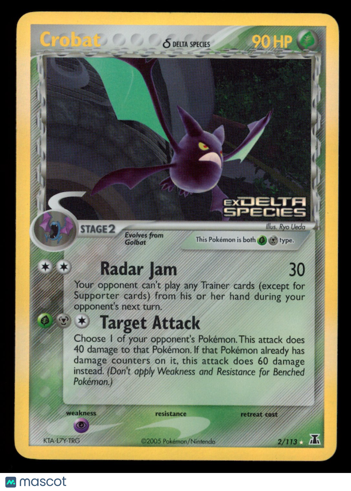 CROBAT 2007 Pokemon EX Delta Species Reverse Holo Rare #2/113