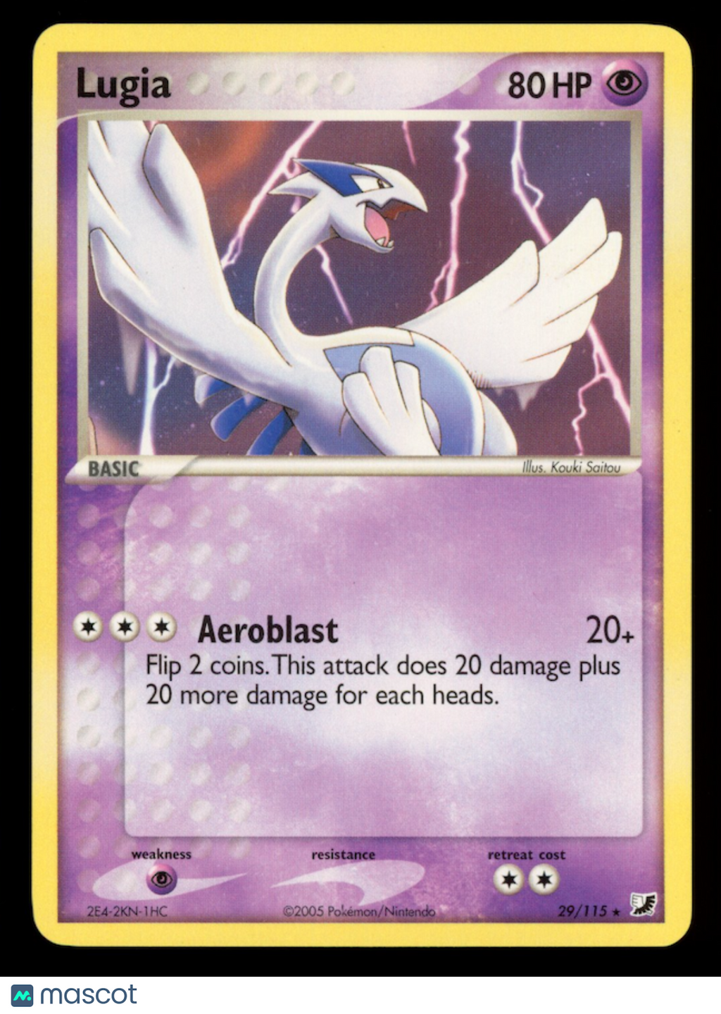 LUGIA 2007 Pokemon EX Unseen Forces Rare #29/115