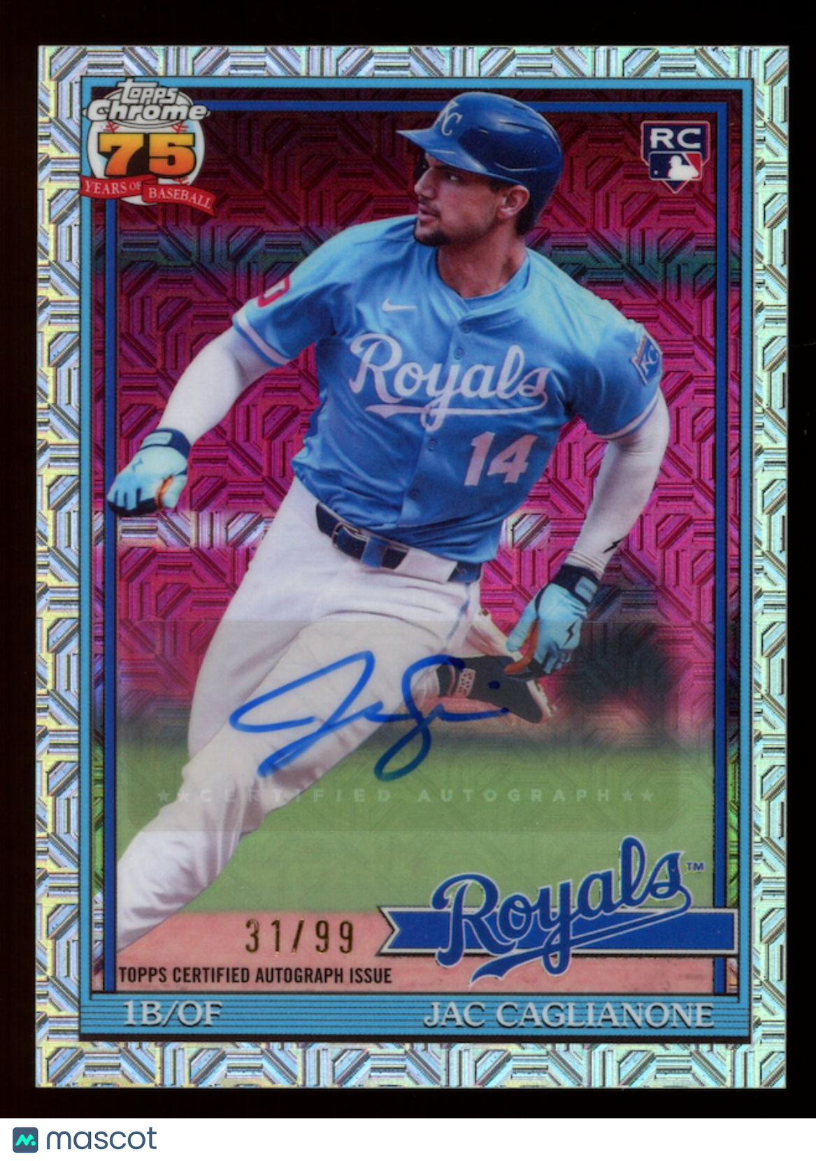 JAC CAGLIANONE 2026 Topps Series 2 Rookie Silver Mojo Auto /99 #91C2-24 Royals