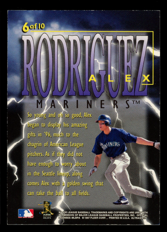 ALEX RODRIGUEZ 1997 Fleer Ultra Thunderclap #6 Mariners