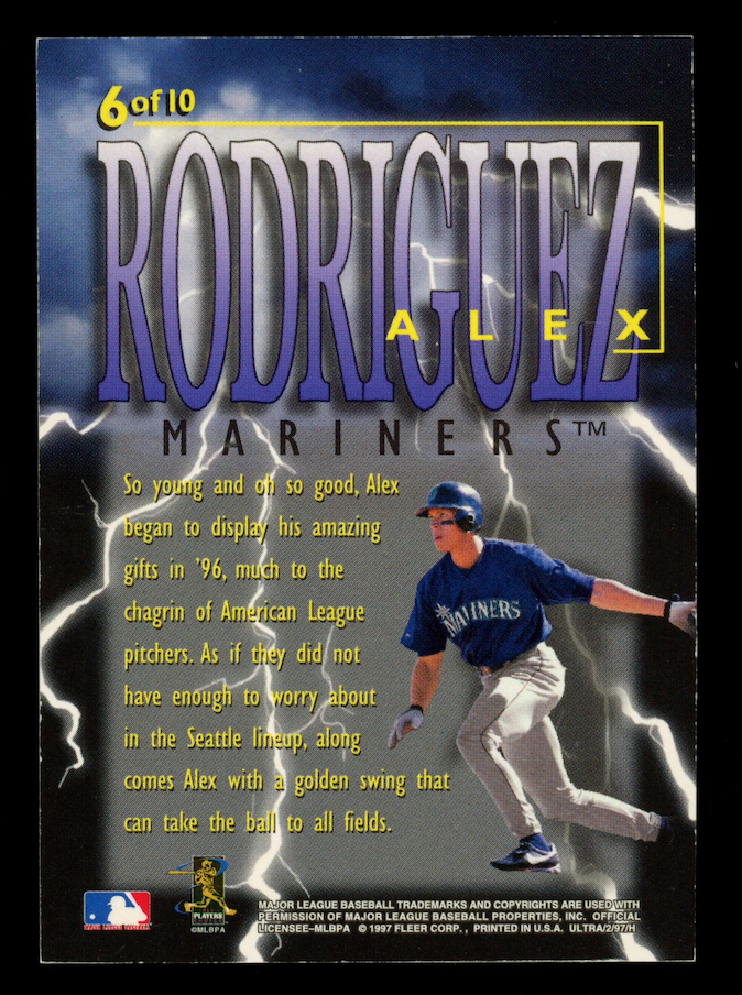 ALEX RODRIGUEZ 1997 Fleer Ultra Thunderclap #6 Mariners